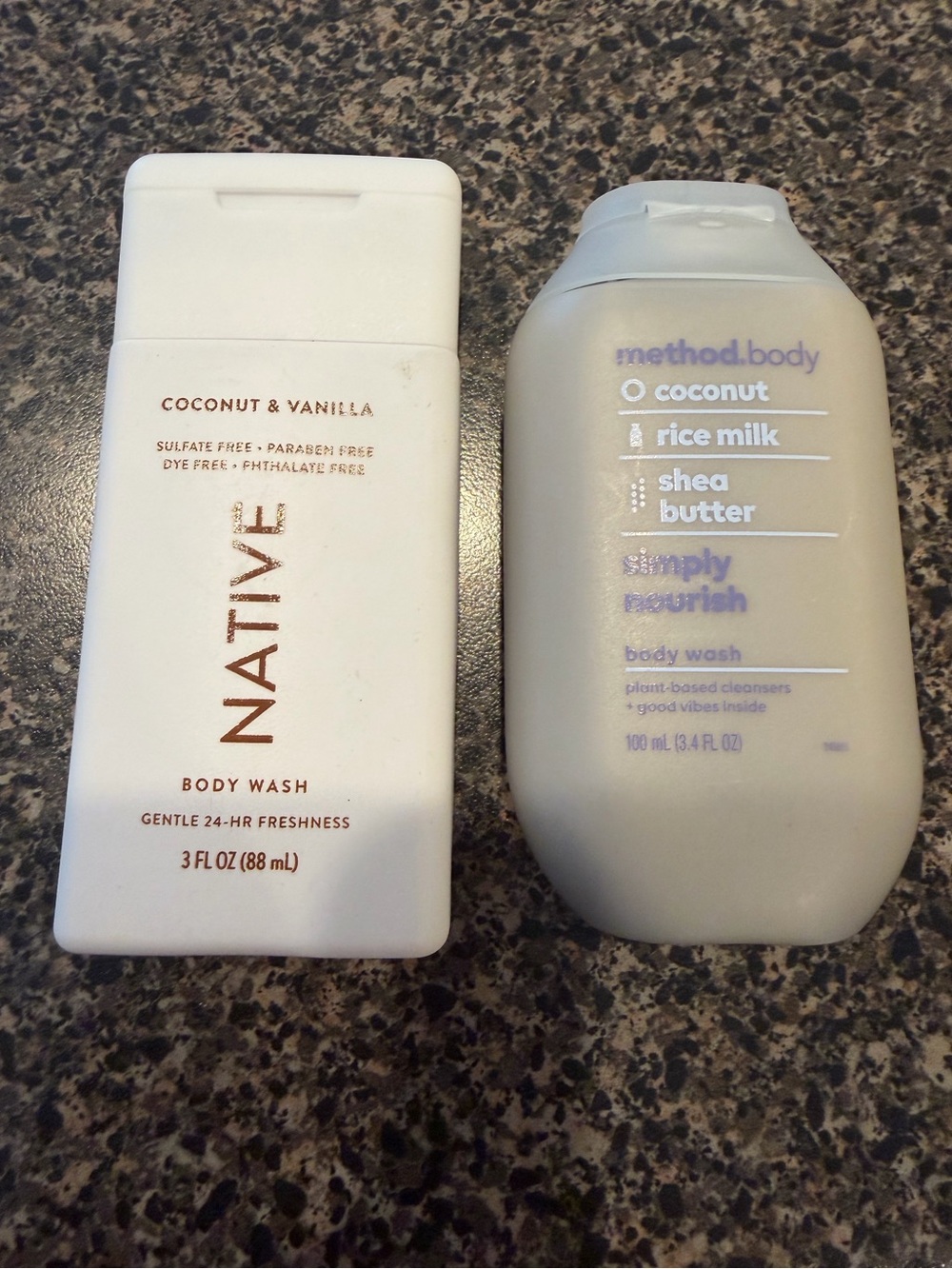 Native coconut vanilla and Method body wash bundle